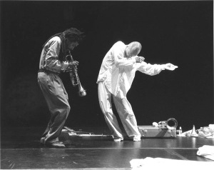 Wadada Leo Smith and Oguri in "Notaway: A Quest for Freedom." Photo by Roger Burns.
